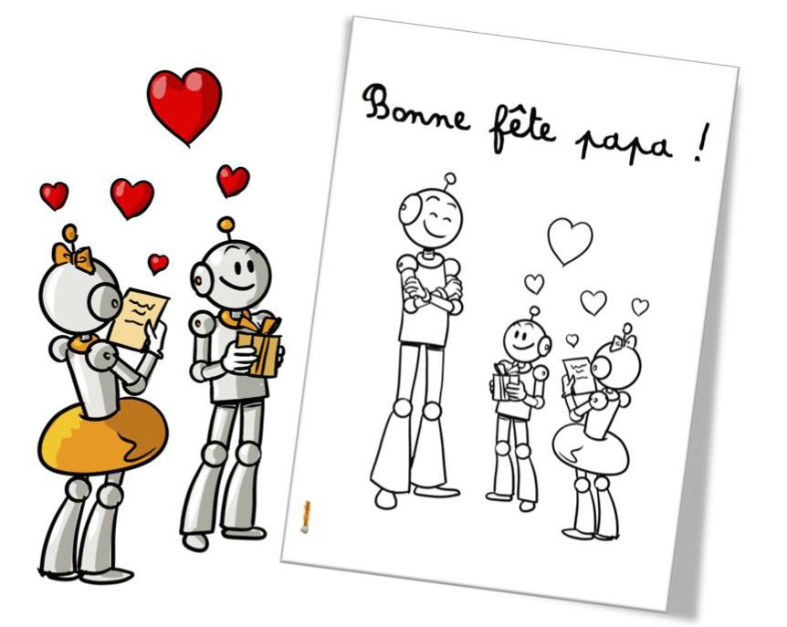 Coloriage : Bonne fête papa par Bout de gomme - jenseigne.fr