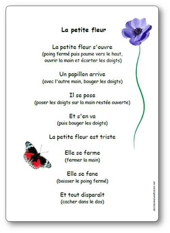 Image de Comptine à gestes « La petite fleur »