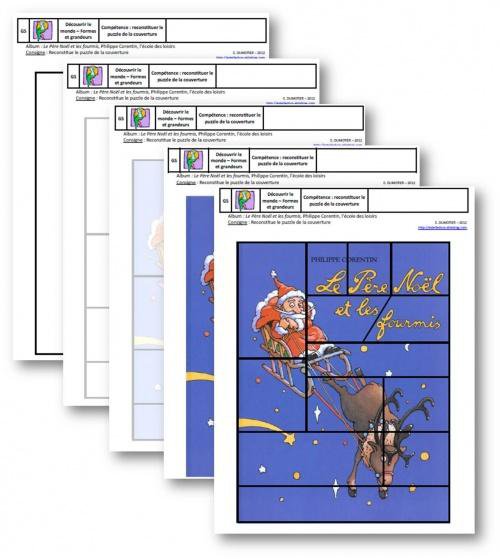 GS - Le Père Noël et les fourmis, P. Corentin - puzzle de couverture GS - Le Père Noël et les fourmis, P. Corentin - puzzle de couverture