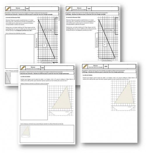 CM2 Maths Mesures - Calculer l'aire d'un triangle par Les docs d ...