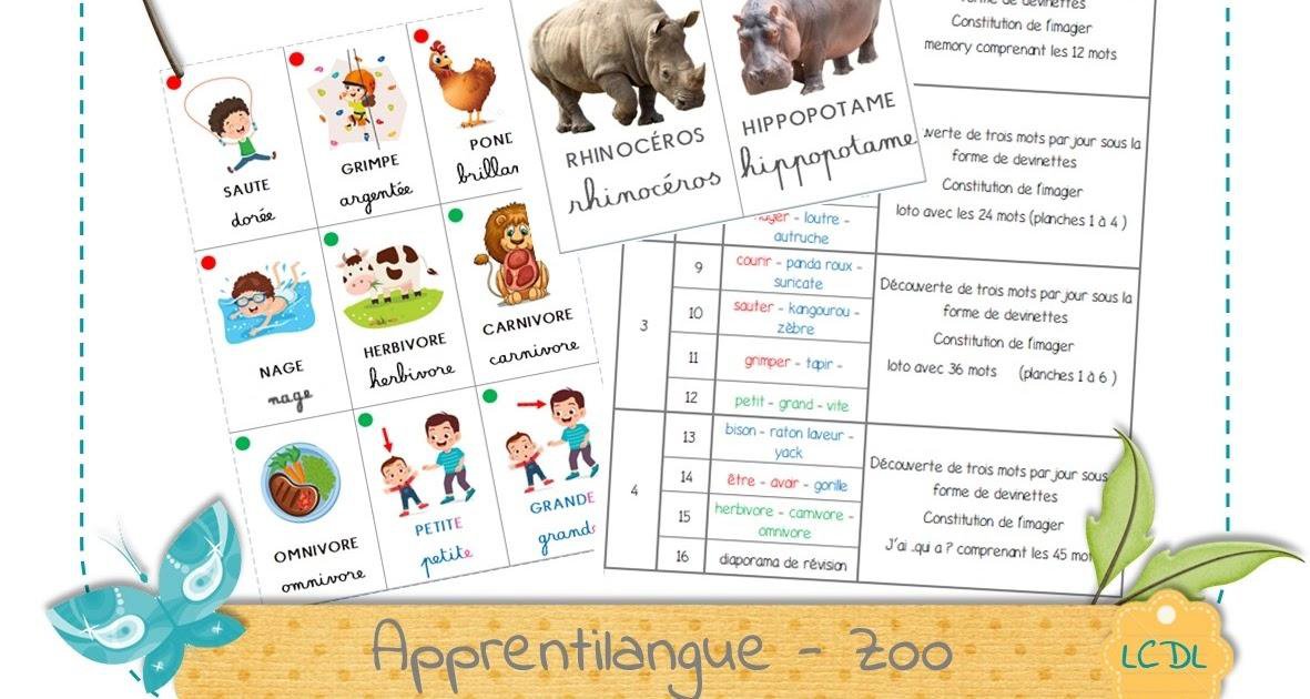 Apprentilangue - Le Zoo par La Classe de Laurène - jenseigne.fr