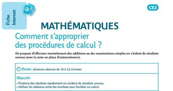 Image de Mathématiques : comment s’approprier des procédures de calcul ?