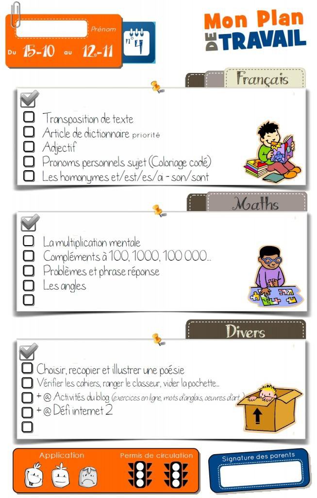 [Plan de travail] Fonctionnement dans ma classe – cycle 3 par Mon école ...