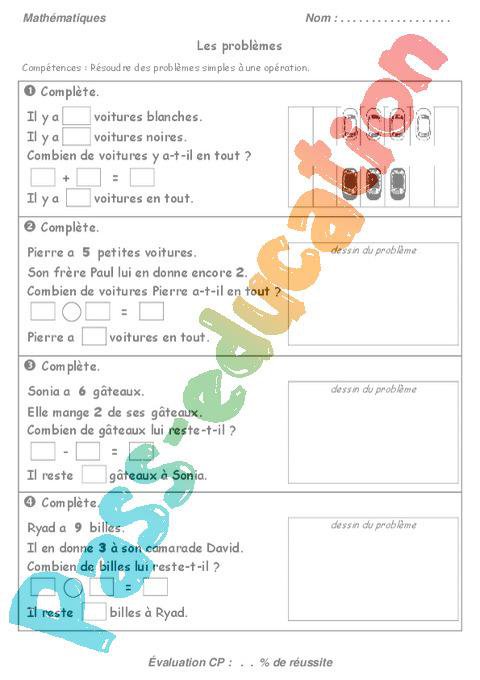 Problemes Cp Evaluation Cycle 2 Mathematiques Par Pass Education Fr Jenseigne Fr