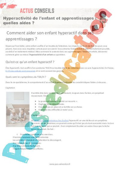 Hyperactivit De L enfant Et Apprentissages Quelles Aides Par Pass hyperactivit-de-l-enfant-et-apprentissages-quelles-aides-par-pass