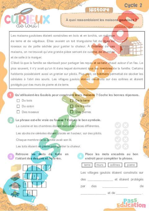 À quoi ressemblaient les maisons gauloises? Ce1 – Ce2 – Curieux de tout ...