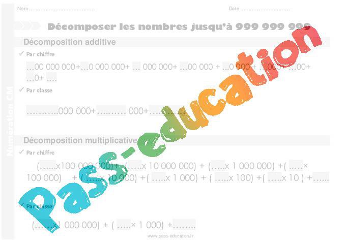 Les Nombres Jusqu'à 999 999 Cm1 Exercices