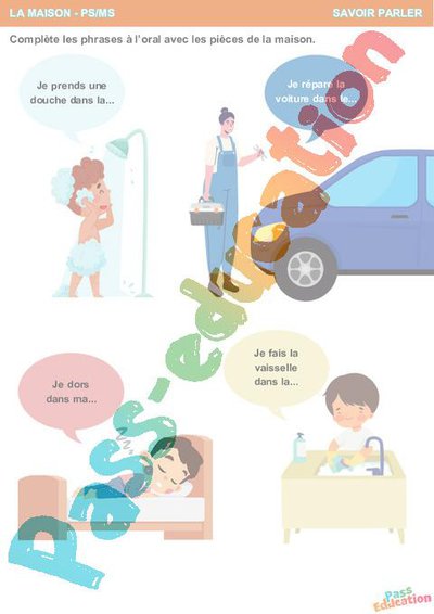 Les pièces de la maison – Savoir parler – PS – MS – Maternelle – Cycle ...