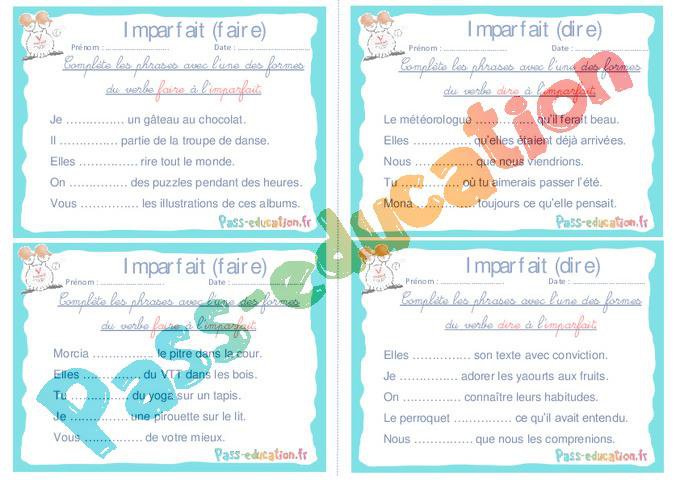 Imparfait (faire et dire) – Ce1 – Ce2 – Rituels – Conjugaison – Cycle 2