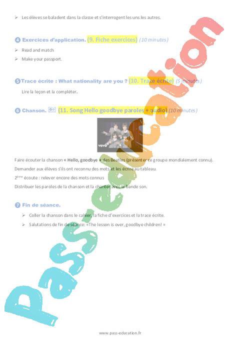 Se Presenter Cm2 Anglais Sequence A Imprimer Gratuitement My English Pass Par Pass Education Fr Jenseigne Fr