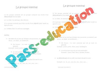 Image de Groupe nominal – Ce2 – Exercices corrigés – Cycle 2 – PDF à imprimer