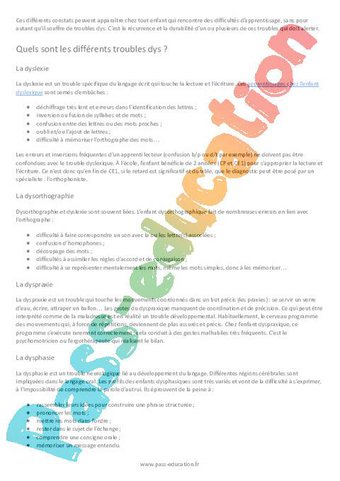 Les troubles dys chez l’enfant par Pass-education.fr - jenseigne.fr