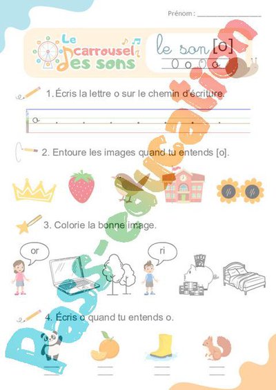 Le son [o] – GS – CP – CE1 – Phonologie – Lecture – Le carrousel des ...