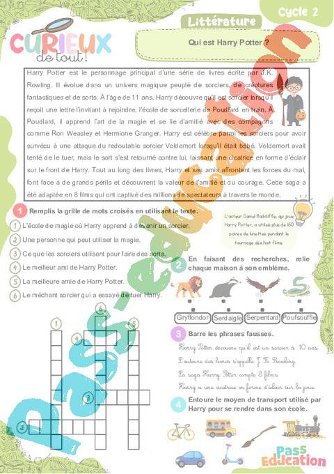 Qui est Harry Potter ? – Ce1 – Ce2 – Curieux de tout – Cycle 2 – PDF à ...