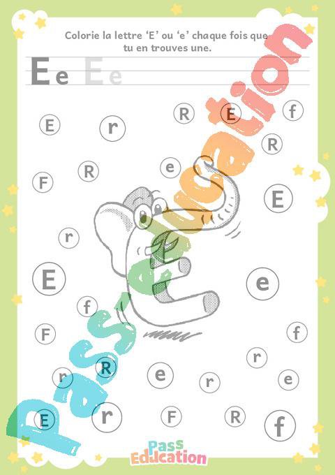 Lettre E – MS – GS – Discrimination visuelle – Maternelle – Cycle 1 ...