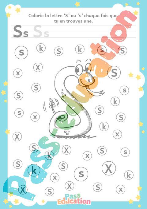 Lettre S – MS – GS – Discrimination visuelle – Maternelle – Cycle 1 ...