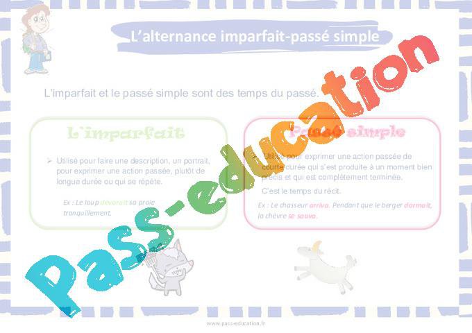 L’alternance imparfait-passé simple – CE2 – CM1 – CM2 – Affiche de