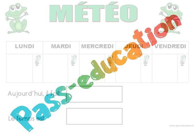 Météo – Affichages pour la classe – Maternelle – PS – MS – GS – CP par