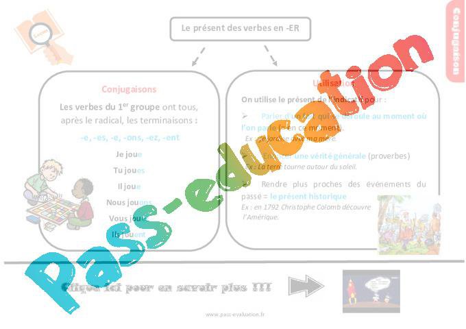 évaluation Verbes 1er Groupe Présent Pdf Cm1 Le présent des verbes en -er au Cm1 – Bilan et l’évaluation avec le