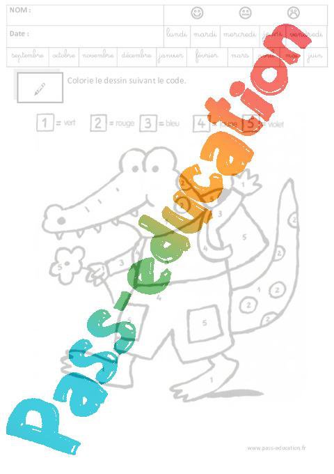 Coloriage codé – Logique – Maternelle – Grande section – GS – Cycle 1 ...