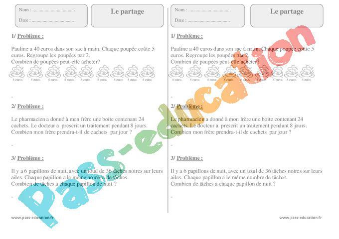 Exercice Division En Ligne Ce2 à Imprimer