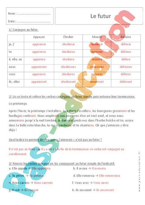 Texte Au Futur Simple De L Indicatif Texte Au Futur Simple De L Indicatif