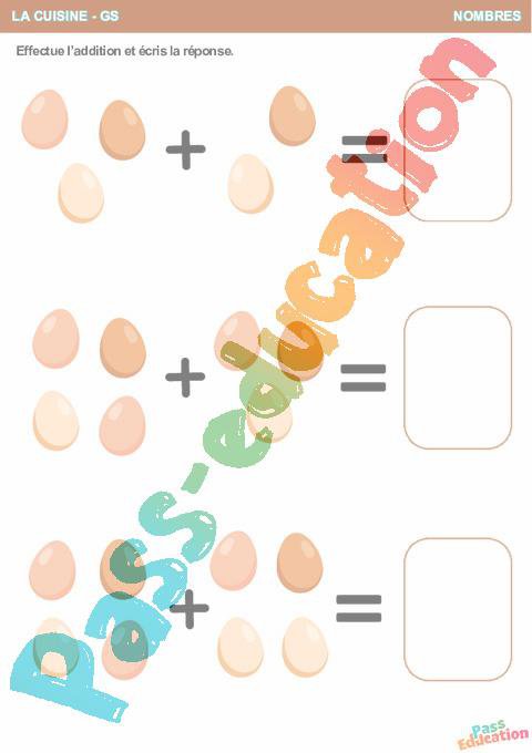 La cuisine – Nombres – Grande Section – Maternelle – PDF à imprimer par ...