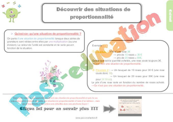 Evaluation avec le corrigé pour le CM1 sur découvrir les situations de