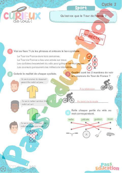 Qu’est-ce que le Tour de France ? – Ce1 – Ce2 – Curieux de tout – Cycle ...