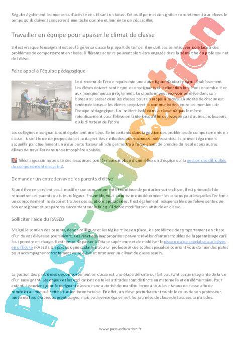 Gérer les problèmes de comportement en classe au quotidien par Pass ...