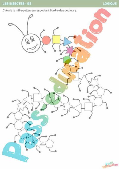 Le mille-pattes – Logique – GS – Grande section – Maternelle – Cycle 1 ...