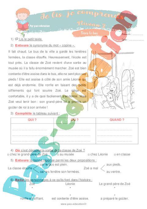 Dans le bus – CP – CE1 – Mes premiers pas en lecture – Niveau 2 – Cycle ...