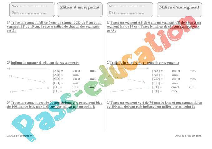 Trouver Le Milieu D Un Segment Ce2