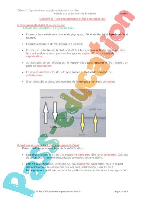 Evaluation Physique 5ème Etat De L'eau Pdf pdfprof.com
