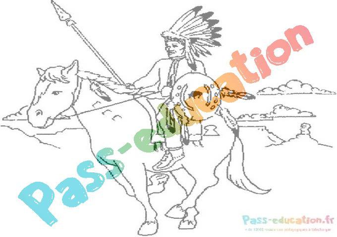 Découvrez nos coloriages gratuits sur le thème de l'indien à