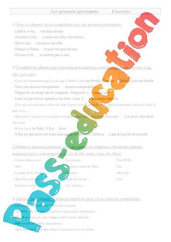 Image de Pronoms démonstratifs – possessifs – Cm1 – Leçon – Grammaire – Cycle 3