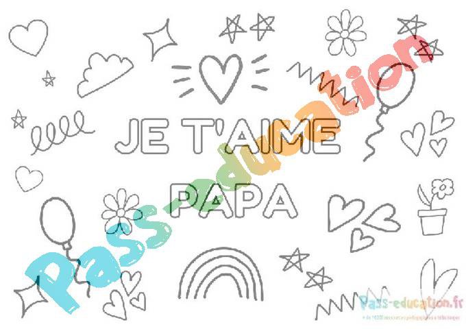 Coloriage gratuit : Papa – PDF à imprimer par Pass-education.fr