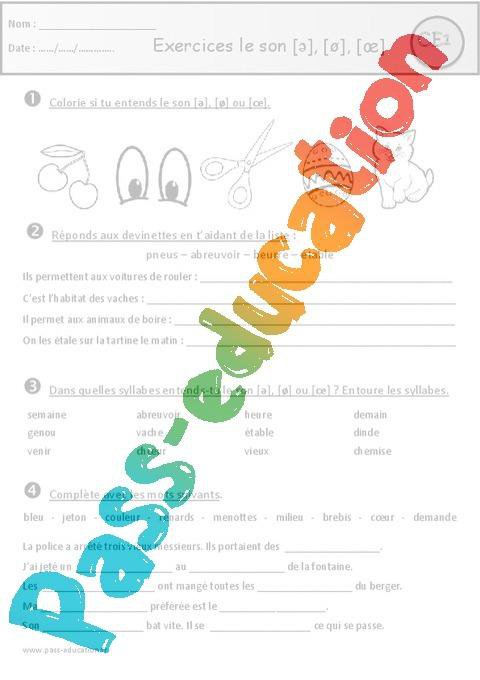 Révisions – Son [ə], [ø], [œ] – e – eu – œu – eu – œu – e ouvert et e ...